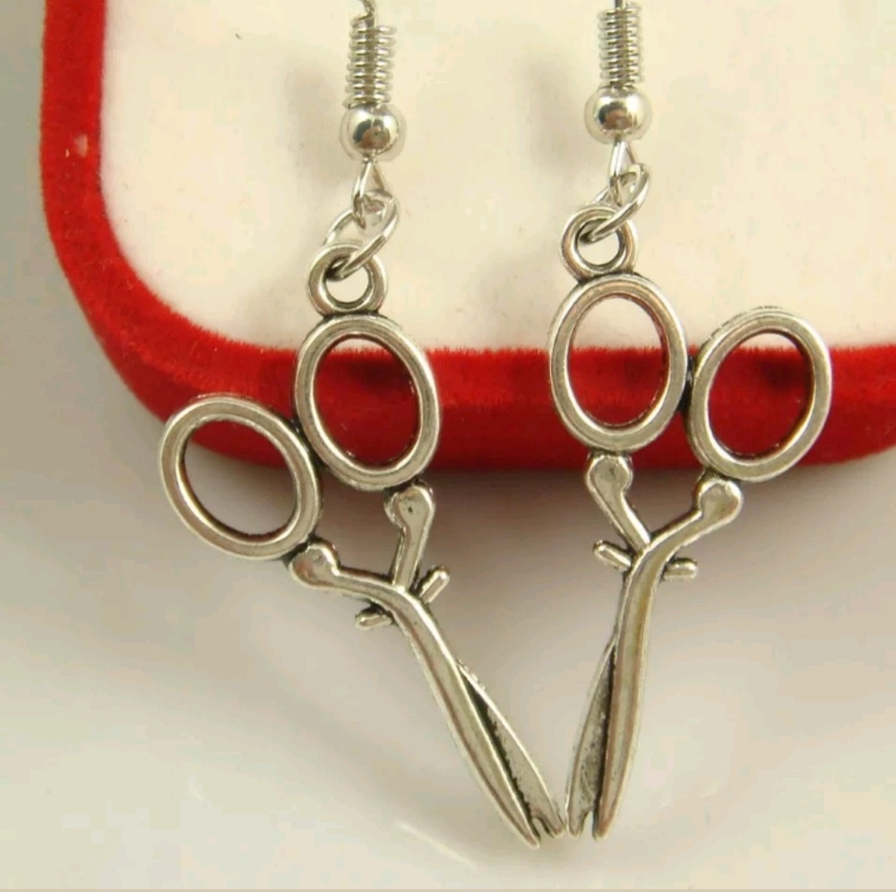 Handmade Beautiful Scissors Dangle Drop Earrings